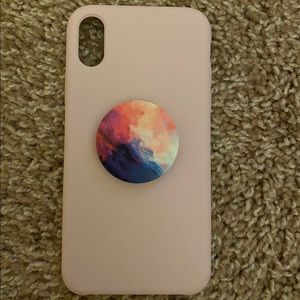 Light Pink Iphone X Case with Gorgeous Popsocket